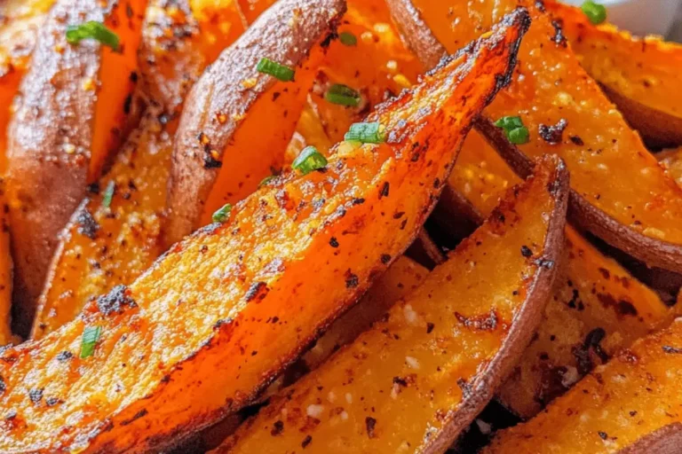 Air Fryer Sweet Potato Wedges with Garlic Parmesan Ranch Dip 1 AIR FRYER SWEET POTATO WEDGES WITH GARLIC PARMESAN RANCH DIP min