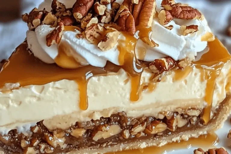 Caramel Pecan Delight Pie with Whipped Cream Topping 1 CARAMEL PECAN DELIGHT PIE WITH WHIPPED CREAM TOPPING min