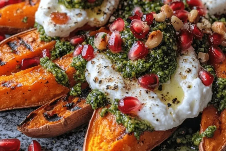Grilled Sweet Potato and Burrata Salad with Pomegranate and Pumpkin Seed Pesto 1 GRILLED SWEET POTATO AND BURRATA SALAD WITH POMEGRANATE AND PUMPKIN SEED PESTO min 1