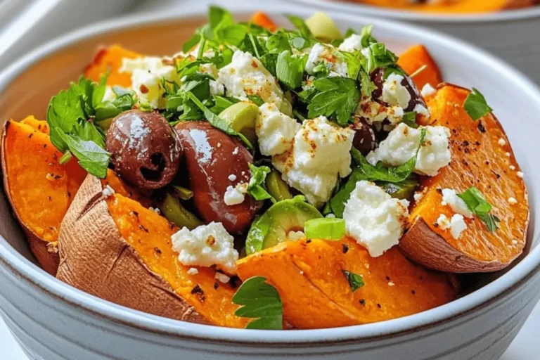 Mediterranean Sweet Potato Bowls with Hummus, Olives & Feta 1 MEDITERRANEAN SWEET POTATO BOWLS WITH HUMMUS OLIVES FETA min