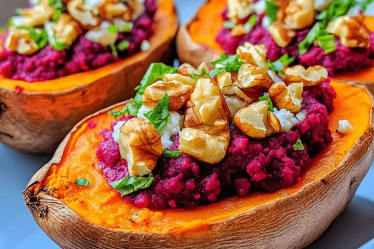 Stuffed Sweet Potato with Beet Hummus, Goat Cheese & Toasted Walnuts 1 STUFFED SWEET POTATO WITH BEET HUMMUS GOAT CHEESE TOASTED WALNUTS min