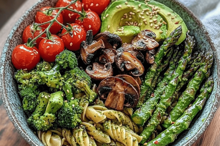 Green Power Bowl with Pesto Pasta
