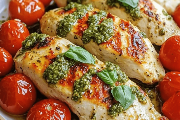 Pesto Chicken with Tomatoes