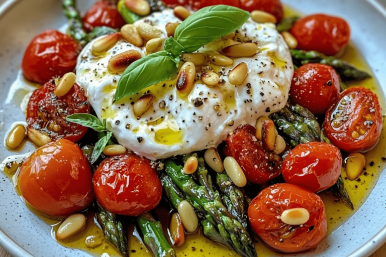 Asparagus Tomato Salad with Burrata Cheese 1 Asparagus Tomato Salad with Burrata
