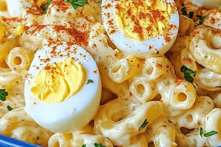 DEVILED EGG MACARONI SALAD WITH CREAMY MUSTARD DRESSING 1 DEVILED EGG MACARONI SALAD WITH CREAMY MUSTARD DRESSING min