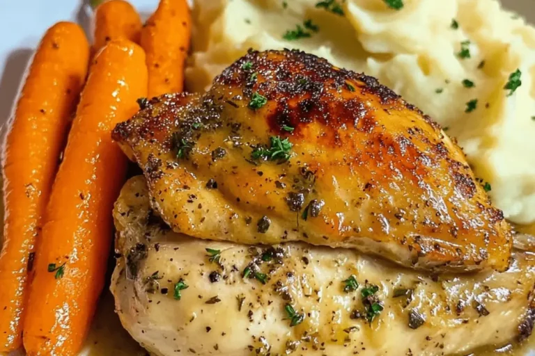 Garlic Herb Chicken Carrot Plate min