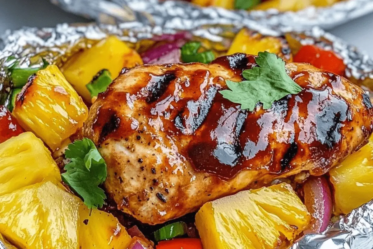 Hawaiian BBQ Chicken and Pineapple Foil Packets min