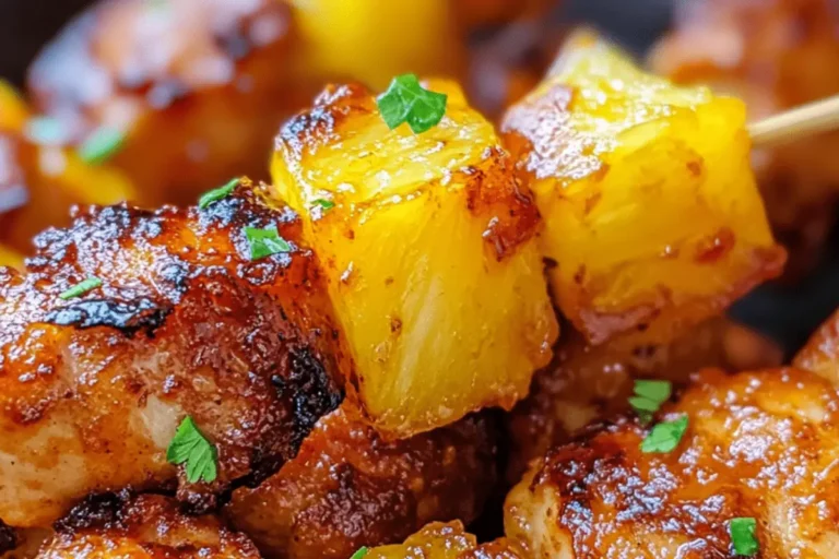PINEAPPLE BBQ CHICKEN SKEWERS WITH SMOKY HONEY GLAZE 1 PINEAPPLE BBQ CHICKEN min