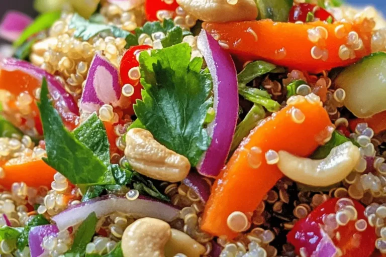 SPICED CARROT QUINOA SALAD WITH CREAMY CASHEW DRESSING min