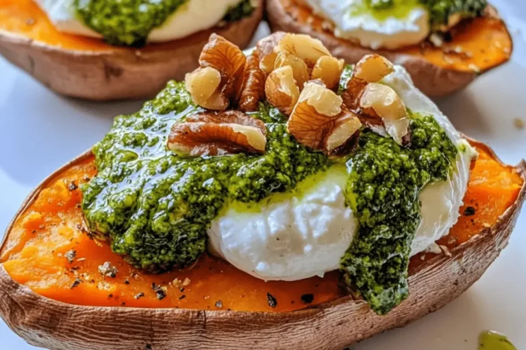 STUFFED SWEET POTATOES WITH BURRATA TOASTED WALNUTS SAGE PESTO min