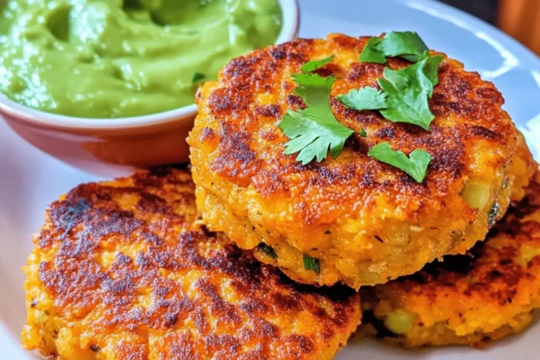 SWEET POTATO PATTIES WITH RED LENTILS CREAMY AVOCADO CILANTRO SAUCE min