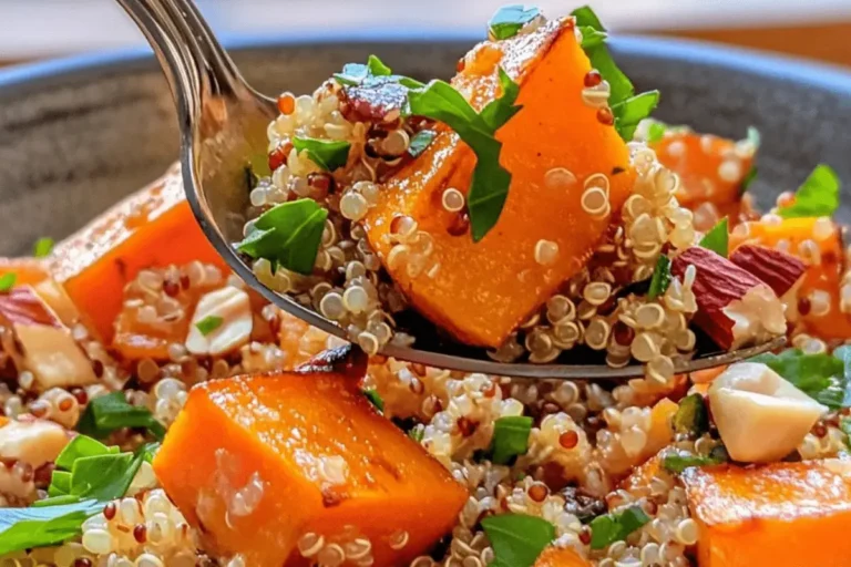 WARM SWEET POTATO QUINOA SALAD WITH MAPLE DIJON VINAIGRETTE min