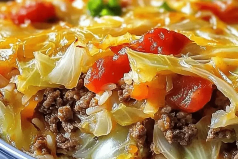 SAVORY CABBAGE BEEF BAKE WITH GARLIC YOGURT SAUCE min 1