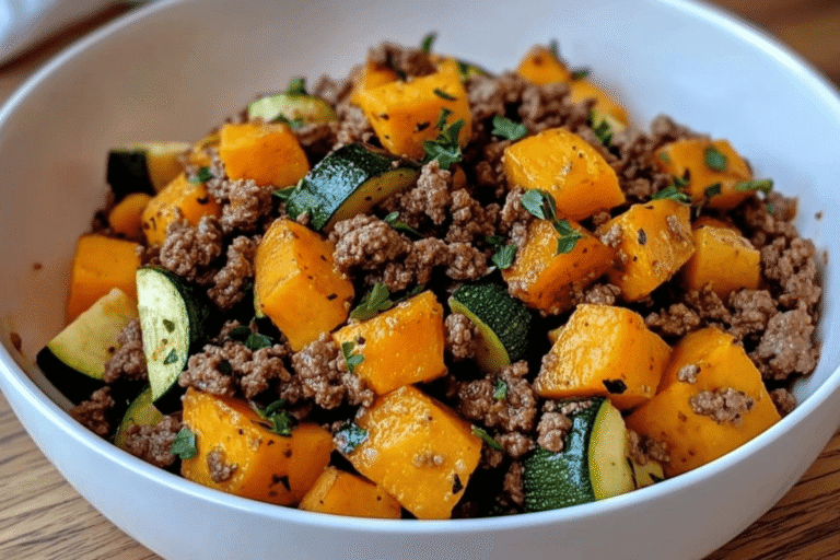 Ground Beef, Sweet Potato & Zucchini Skillet 2 r min