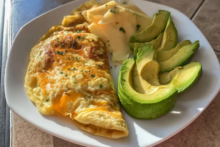 Cheesy Omelette & Avocado Slices