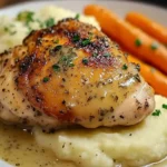 Creamy Herb Chicken Thighs with Mashed Potatoes & Glazed Carrots 3 Creamy Herb Chicken
