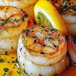 SHRIMP & SCALLOPS WITH LEMON BUTTER SAUCE 3 GARLIC BUTTER SHRIMP IN SKILLET 1 1