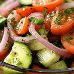 Marinated Cucumber, Tomato & Onion Salad: A Crisp Summer Classic Bursting with Flavor 3 SALAD