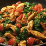 Spicy Garlic Chicken with Spinach and Tomato 3 Spicy Garlic Chicken with Spinach & Tomato