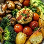 Roasted Potato & Veggie Bowl with Hummus-Stuffed Avocado 3 optimized 1200x800 under50kb