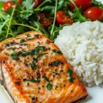 Garlic-Herb Salmon with Arugula Salad & Rice 3 r 1 2
