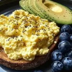 Morning Boost Plate with Scrambled Eggs, Avocado Toast & Blueberries 3 r 2 1