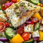Mediterranean Cod Bowl with Greek Salad & Lemon 3 r 2 2