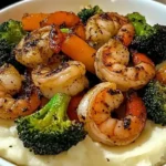 Cajun Shrimp & Veggie Sauté with Creamy Red Skin Mashed Potatoes 3 r 4 1