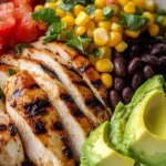 Grilled Chicken Bowl with Black Bean Corn Salsa & Avocado 3 r 5 2
