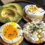 Rice Cake Snack Plate with Avocado, Egg & Cottage Cheese 3 r 6