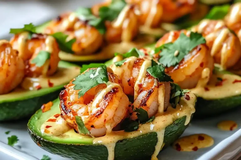 Honey Sriracha Shrimp Avocados