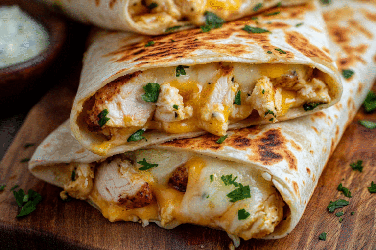 Cheesy Garlic Chicken Wraps You’ll Crave All Week 2 Cheesy Garlic Chicken Wraps