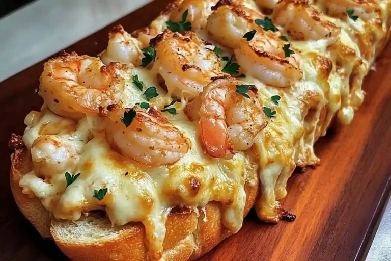 Cheesy Garlic Shrimp Bread