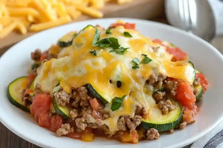 Cheesy Zucchini Beef Bake