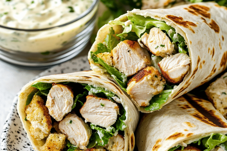 Chicken Caesar Wraps Made Easy in Just 15 Minutes 2 Chicken Caesar Wraps
