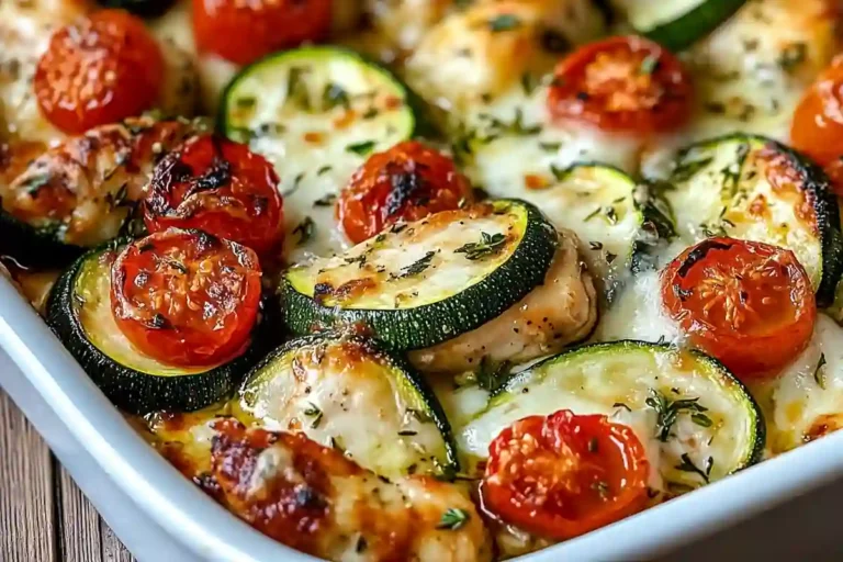 Mediterranean Chicken Zucchini Bake