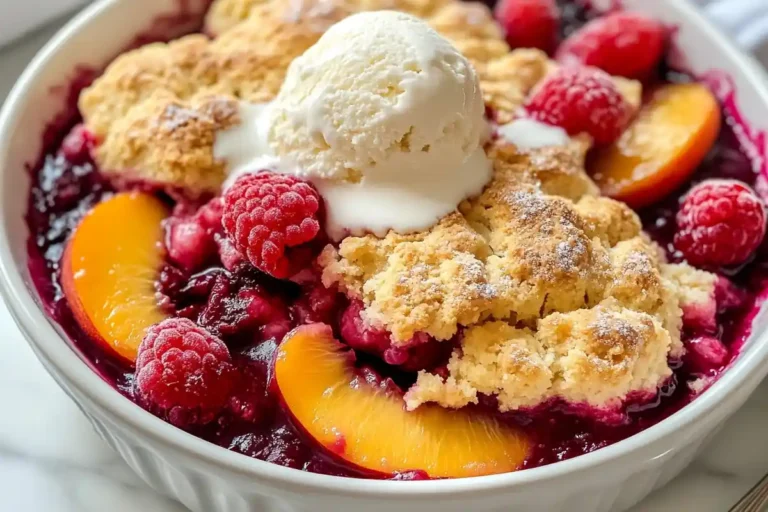 Raspberry Peach Cobbler