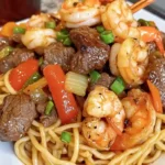 Surf and Turf Garlic Noodles