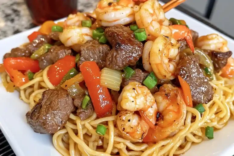 Surf and Turf Garlic Noodles