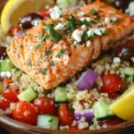 Greek Salmon Quinoa Salad