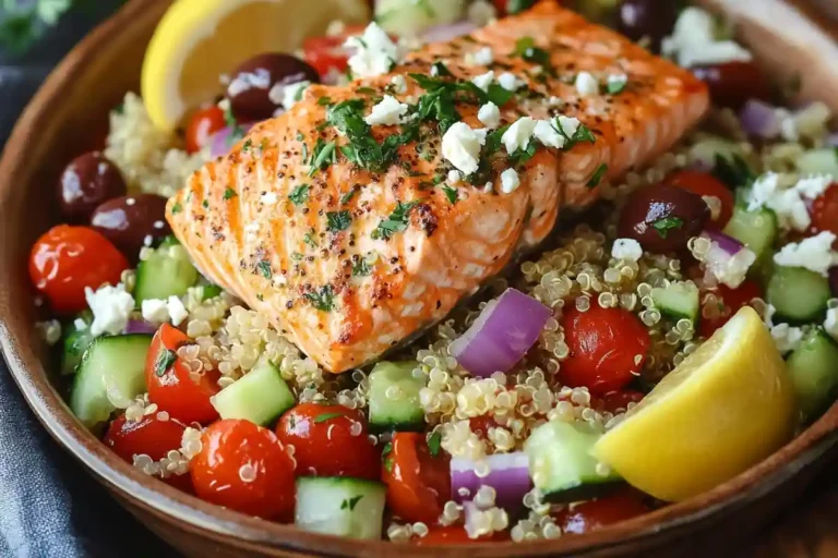 Greek Salmon Quinoa Salad