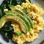 Spinach Avocado Scrambled Eggs