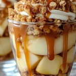 creamy and crunchy CARAMEL APPLE CRISP PARFAITS