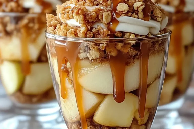 creamy and crunchy CARAMEL APPLE CRISP PARFAITS