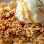 Apple Cinnamon Butterscotch Crumble with Vanilla Ice Cream