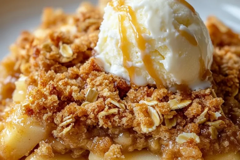 Apple Cinnamon Butterscotch Crumble with Vanilla Ice Cream