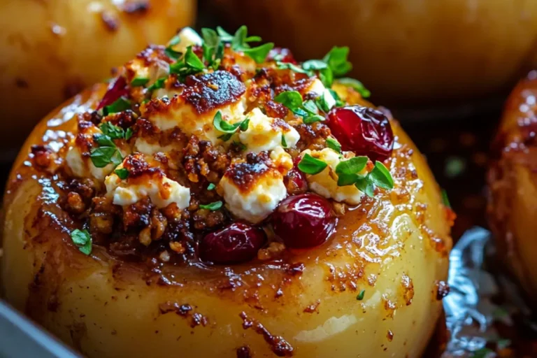 BAKED APPLES WITH FETA, HONEY, AND CRANBERRIES