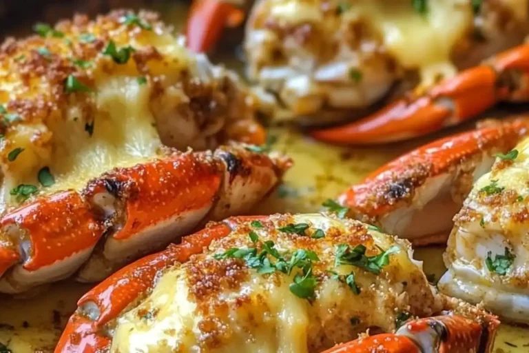 Baked Stuffed Crab Claws with Garlic Butter & Cheese