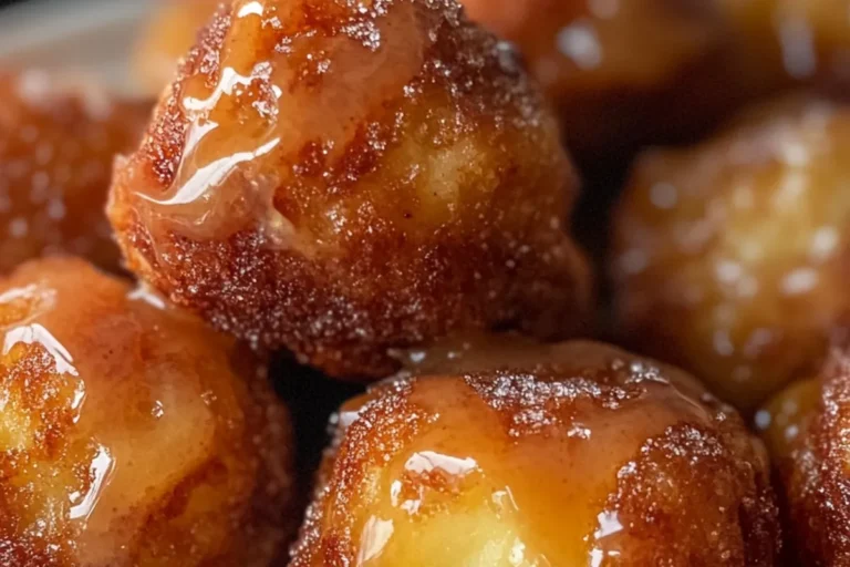 Butterscotch Golden Cinnamon Glazed Apple Fritter Bites