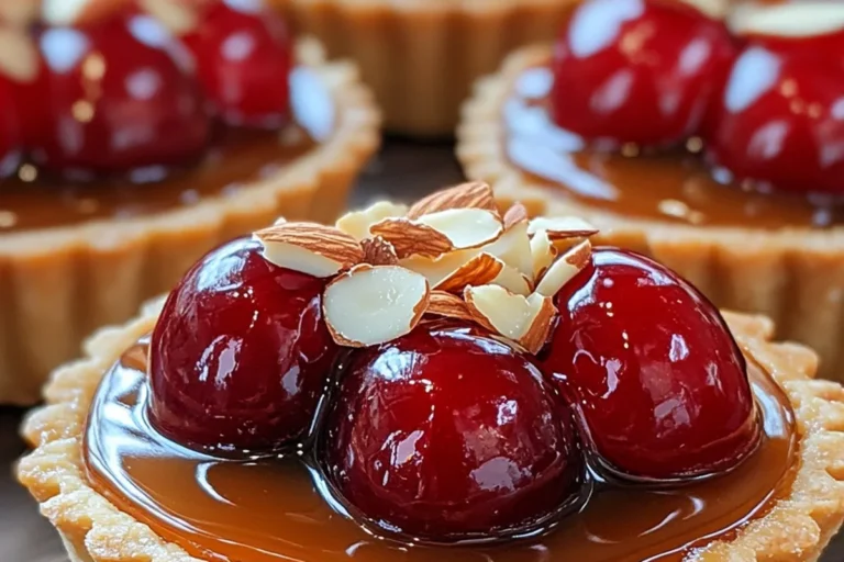 CHERRY ALMOND CARAMEL TARTLETS